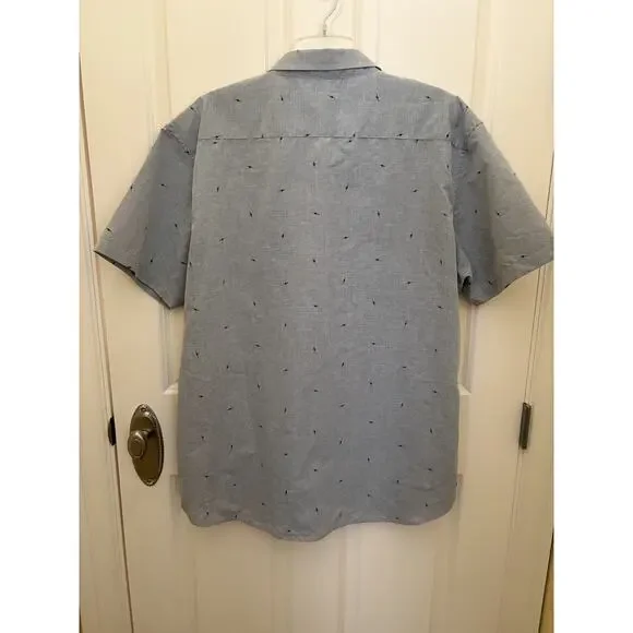 Molokai Surf Co. Men's Short Sleeve Button Down Shirt XXL Lightning Grey - Picture 5 of 5